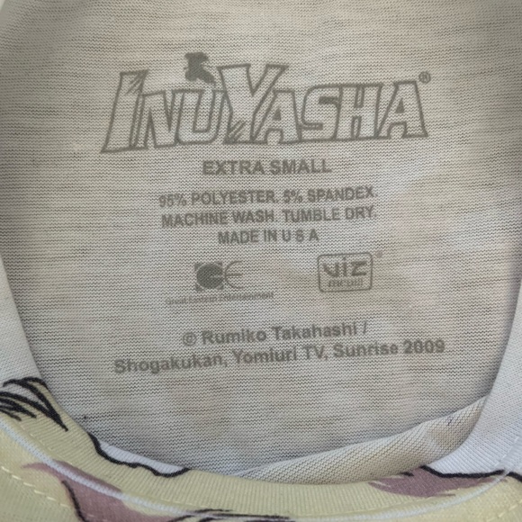 Hot Topic, White Graphic Inuyasha T-Shirt, Size: X Small - Picture 3 of 3